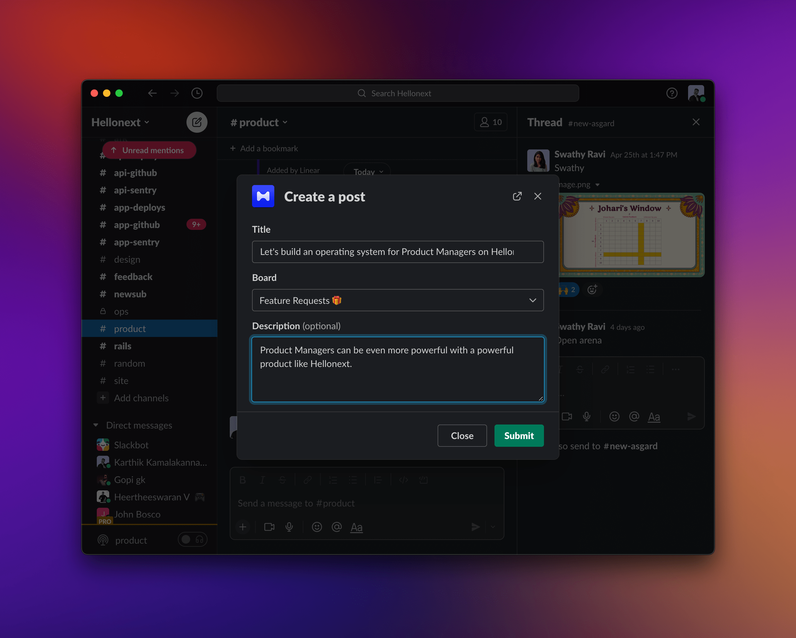 Integrate Hellonext with Slack - Step 2